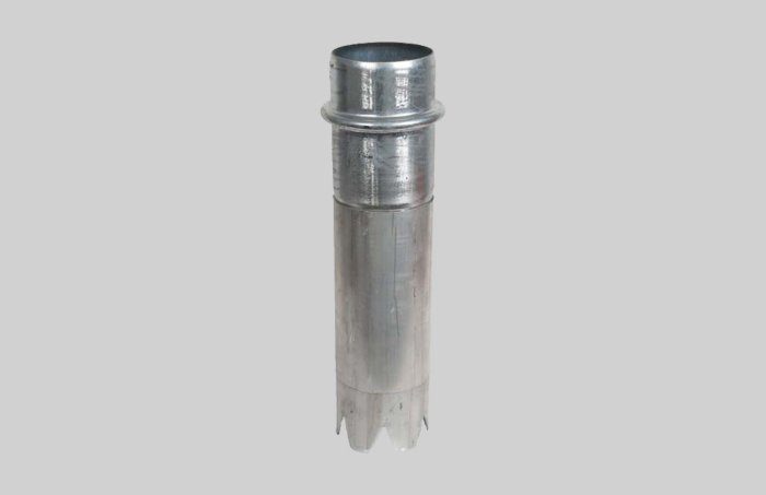 Aluminum Dig Tube 120 Wall - 6" Male Bush Hog x Nozzle (CROWN)